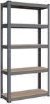 Schwerlastregal mit 5 verstellbaren Ablagen, Grau / 30 x 75 x 150 cm