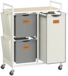 W&auml;schewagen mit F&auml;chern und Ablage f&uuml;r praktisches Sortieren, naturbeige +