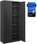 SONGMICS Aktenschrank mit 2 T&uuml;ren, aus Stahl, 5 Ebenen, f&uuml;r Garage, Arbeitszimmer,