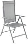 Outdoor-Stuhl mit robustem Aluminiumgestell, Grau