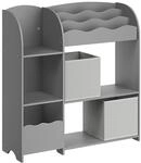Kinderregal mit 2 Boxen f&uuml;r Spielzeug und B&uuml;cher, Taubengrau