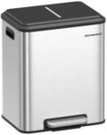 M&uuml;lltrennsystem 2 F&auml;cher f&uuml;r Recycling und Restm&uuml;ll, metallicsilber / 30 L