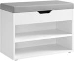 Schuhbank mit Kissen 30 x 60 x 44 cm, Wolkenwei&szlig;