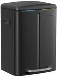 40 L M&uuml;lleimer mit 2 F&auml;chern, Schwarz
