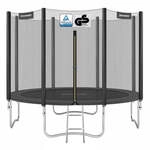 Trampolin mit Sicherheitsnetz gepolsterten Stangen, Schwarz / 305 cm