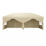 Faltzelt mit Seitenw&auml;nden, stabil, Pavillon f&uuml;r den Garten, beige / 3 x 6 m...