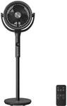 Leiser Tischventilator mit LED-Display und 8 Geschwindigkeitsstufen, Schwarz /