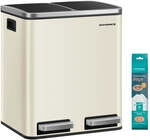 M&uuml;lleimer f&uuml;r die K&uuml;che, Sandbeige + Tintenschwarz