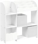 Kinderregal mit 2 Boxen f&uuml;r Spielzeug und B&uuml;cher, Wolkenwei&szlig;