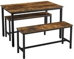 K&uuml;chentisch-Set, Vintagebraun + Tintenschwarz