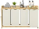 W&auml;schekorb 3 F&auml;cher, Cremewei&szlig; / 200 L
