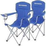 2er-Set Campingstuhl mit robustem Stahlgestell, Blau