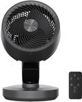 Leiser Ventilator mit LED-Display und 8 Geschwindigkeitsstufen, Schwarz /