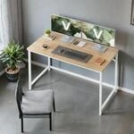 Schreibtisch f&uuml;r Arbeitszimmer Industrie-Design, Natureichenfarben + Perlwei&szlig;...