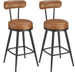 EKHO Kollektion - Barhocker 2er Set aus Kunstleder, Karamellbraun / 54 x 54 x...