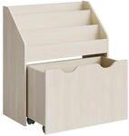 Spielzeugregal mit 3 Regalebenen auf Rollen, Haferflockenbeige