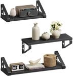3er-Set Wandregale im Industrie-Design, Tintenschwarz + Mattschwarz