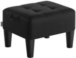 Sitzhocker mit weicher Polsterung f&uuml;r Wohnzimmer und Schlafzimmer, Tintenschwarz /