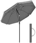Sonnenschirm f&uuml;r Strand mit UPF 50+ UV-Schutz, Grau / 160 cm