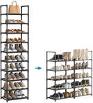 Schuhregal mit 10 Ebenen, Schwarz
