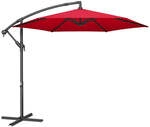 Sonnenschirm mit Kurbel zum &Ouml;ffnen und Schlie&szlig;en, Rot / 300 cm