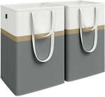 W&auml;schekorb 2er Set 75 L mit Griffen schiefergrau, Schiefergrau / 110 L