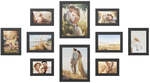 Fotorahmen-Set mit Glasscheibe, 10er-Set, Schwarz