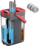 Wischmopp Set mit Eimer und Frischwassertrennung, Grau-Rot / 1