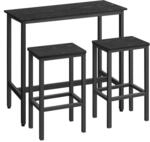 Industrie-Design Bartisch-Set, Ebenholzschwarz+tintenschwarz