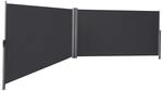Ausziehbare Doppelseitenmarkise aus verdicktem Polyester, Anthrazit / 160 x 600 cm