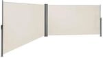 Ausziehbare Doppelseitenmarkise aus verdicktem Polyester, Beige / 180 x 600 cm