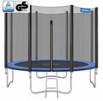 Trampolin mit Sicherheitsnetz gepolsterten Stangen, Blau / 305 cm