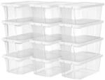 12er-Set Schuhboxen mit Deckel, Transparent / 41
