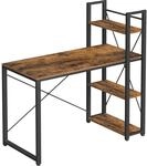 Schreibtisch 120 cm lang vintagebraun-schwarz, Vintagebraun + Schwarz / 56 x 120 x