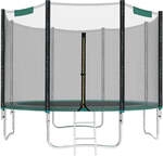 Trampolin mit Sicherheitsnetz gepolsterten Stangen, Gr&uuml;n / 305 cm