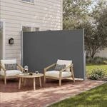 ausziehbare Seitenmarkise f&uuml;r Garten, Anthrazit / 200 X 400 cm / 12,3 kg