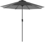 Sonnenschirm mit Kurbel ohne St&auml;nder, Grau / 3 M