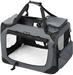 Tiertransportbox f&uuml;rs Auto, Grau / L 60 x B 42 x H 42 cm