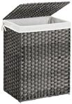 Handgeflochtener W&auml;schekorb aus synthetischem Rattan, Grau / 90L (46 x 33 x 60...