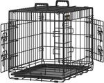 Hundek&auml;fig klappbar mit 2 T&uuml;ren und Kunststoffschale, L 61 x B 44 x H 51 cm