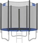 Trampolin mit Sicherheitsnetz gepolsterten Stangen, Blau / 244 cm