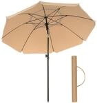 Sonnenschirm f&uuml;r Strand mit UPF 50+ UV-Schutz, Taupe / &Oslash; 160 cm