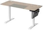 H&ouml;henverstellbarer Schreibtisch mit Memory-Funktion, Wei&szlig; + Greige / 60 X 140 cm