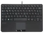 Perixx PERIBOARD-525 DE B, Mini-USB-Tastatur mit Touchpad, schwarz