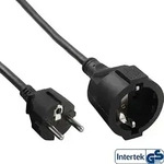Inline&reg; Schutzkontakt-VerL&auml;ngerung ST / BU, schwarz,1m