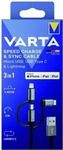 Varta 57937101111, Varta Ladekabel, USB-A/Micro/C/Lightning, 2.0m, schwarz
