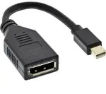 Inline&reg; Kabel Mini DisplayPort ST zu DisplayPort BU, 4K2K, schwarz, 0,15m