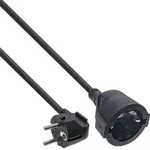 Inline&reg; Strom-Verl&auml;ngerung Schutzkontakt Stecker gewinkelt/Buchse, schwarz, 20m