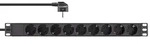 Inline 19" Steckdosenleiste, 9-fach Schutzkontakt, ohne Schalter, 2m, schwarz