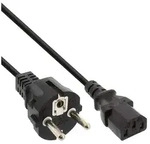 Inline&reg; Netzkabel, Schutzkontakt gerade auf Kaltger&auml;testecker C13, 3m, schwarz